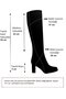 V973801009 Brown Low Heeled Over-The-Knee Classic Women's Riding Boots - 7
