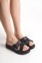 Zuva İnna Women's Genuine Leather Wedge Slippers - 5