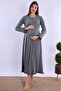 Cotton Comfortable Cut Maternity Set with Hidden Breastfeeding Feature Effortt - Smoked - 6
