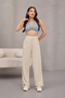 Women's Lycra Loose Wide Leg Palazzo Trousers - 8