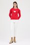 Red Crew Neck Ribbon Detailed Women's Sweater 2359 - 3