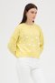 Yellow Heart Embroidered Crew Neck Crop Sweater 2337 - 7