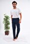 Men's Plaid Printed Cotton Pocketless Elastic Waist Pajama Bottoms Blue - 5