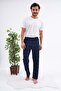 Men's Plaid Printed Cotton Pocketless Elastic Waist Pajama Bottoms Blue - 4