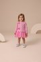 Seasonal Long Sleeve 100% Cotton Lined Baby Girl Tulle Dress Barbie Pink