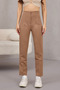 Women's High-Waisted Darted Fabric Trousers - 2