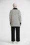 Women's Striped Zippered Collar Knitwear Tunic and Straight Cut Pants Set - Hijab Combination - 6
