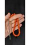 Rod Amber Praying Beads Orange Color Globe Cut T-404 - 2
