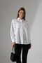 New Season Oversized White Poplin Fabric Heart Embroidered Detailed Epaulette Design Shirt - 3