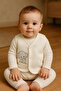 Quilted Combed Cotton Anti-Sweat Vest. Cream Elephant Embroidery - 4