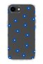 iPhone 17E Compatible Blue Floral Print Transparent Phone Case