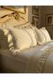 Gold Embellished 100% Cotton Ruffled Double Duvet Cover Set - 2
