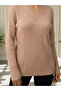 Knitwear V-Neck Hair Knitted Patterned Blouse / Powder Pink - 2