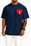 Oversize Heart Inside Letter I Pocket Design Unisex T-Shirt