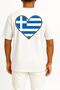 Oversize Flag of Greece Graphic, Greece Pocket and Back Design Unisex T-Shirt - 2