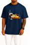 Oversize Bottle Wine and Fruit Plate Chest Design Unisex T-Shirt