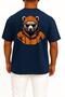Oversize Hooded Glasses Bear Back Design Unisex T-Shirt