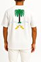 Oversize Cartoon Palm Tree Saudi Arabia Unisex T-Shirt with Pocket and Back Design - 2
