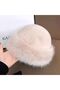 Beige Faux Fur Plush Heart Women's Hat - 3