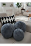 Anthracite Set of 3 42/25 XXL Size Welsoft Fabric Decorative Ball Throw Pillow Large and Small Size Set