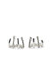 Women's Silver Color Claw Zircon Stone Earrings – Minimal and Sparkling Design - 2