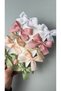 Soft Tones Ribbon Bow 10 Pieces 3cm Metal Clip (White, Pink, Peach Milk Coffee, Green Color) - 2