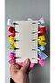 Rainbow Tones Ribbons Bow 10Pcs 3cm Metal Clip (Red,Yellow,Blue,White,Pink) - 3