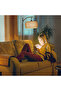 مصباح أرضي LED قابل للتعتيم بتصميم بوهو ثلاثي الألوان مع جهاز تحكم عن بعد، مصباح قائم طويل بتصميم عتيق - 2