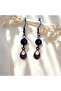 Lapis & Onyx Natural Stone Bohemian Drop Dangle, Women's 2-Piece Earring Set, Blue-Black - 2