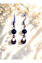 Tiger's Eye & Onyx Natural Stone Bohemian Drop Dangle, Women's 2-Piece Earring Set, Brown - Black - 3