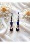 Lapis & Calcite Natural Stone Bohemian Drop Dangle, Women's 2-Piece Earring Set, Blue-Yellow - 3