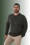 Men's Winter Crew Neck Oversized Basic Khaki Sweatshirt
