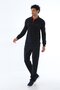 Men's Two Thread Fabric Navy Blue Polo Neck Long Sleeve Sweatshirt Tracksuit Set - 7628 - 2