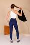 Women's Light Navy Blue High Waist Slim Fit Leggings - 3060 - 8