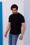Men's Black Oversized Crew Neck Regular and Oversized Size T-Shirt - 172 - 5