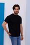 Men's Black Oversized Crew Neck Regular and Oversized Size T-Shirt - 172 - 4