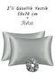 Pillowcase That Reduces Hair Breakage, 2 Pieces, 50X70Cm, 1 Piece with Satin Buckle, Silver - 2