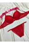 Lace and Bow Detailed Padded Underwire Bra Panty Set - Lingerie Set - 2