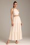 Cream Chiffon 95cm Maxi Length Layered Long Skirt