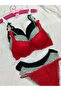 Lace and Bow Detailed Padded Underwire Bra Panty Set 4-Piece - Lingerie Set