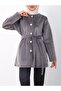 Buttoned Sheepskin Jacket with Tie Waist - 2