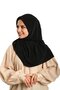 وشاح حجاب متشابك عملي أسود اللون قماش رملي سادة 1600_01 - 2