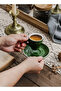 كوب قهوة سيراميك، كوب إسبرسو، كوب قهوة عربي، كوب قهوة تركي، طقم أكواب وصحن 75 مل - 2