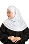 وشاح حجاب متشابك عملي أبيض اللون قماش رملي بونيه ذاتي 1290_42 - 3