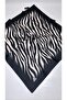 Zebra Pattern Twill Scarf 90X90Cm Silk (Black and White) - 5