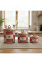 3-Piece Bird Studio Pink Color Bird Patterned Enamel Countertop Jar Set - 950-650-400 ml.