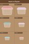 Set of 12 Square Storage Containers with Colored Lids – Kitchen Storage Box - 5