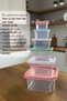 Set of 6 Square Storage Containers with Colored Lids – Kitchen Storage Box - 2