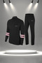 Plus Size Women's Black New Supra Combed Cotton Fit Mold Running Set(4Xl-10Xl)