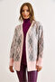 Women's Pink Baklava Pattern Soft Textured Thick Knitwear Cardigan Hrk-19000432 - 5